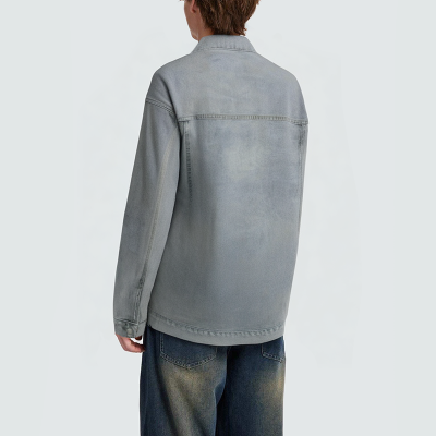 Fashion washed lapel men's denim jacket