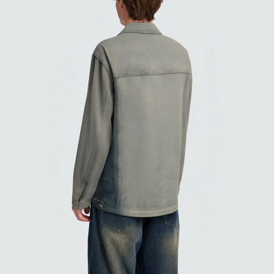 High quality vintage loose fit men's denim jacket