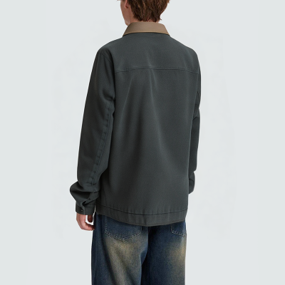 Autumn contrast lapel men's denim jacket