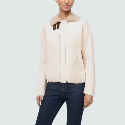 Simple fur collar short women's down jacket