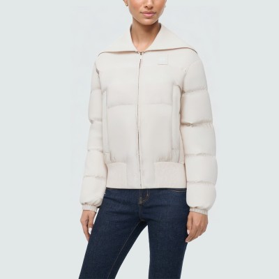 White warm short women's down jacket
