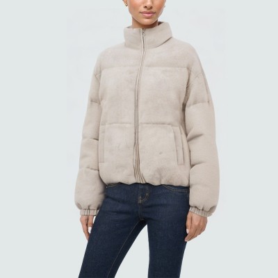 Stand collar warm short women's down jacket