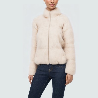 Cashmere turtleneck warm women's down jacket
