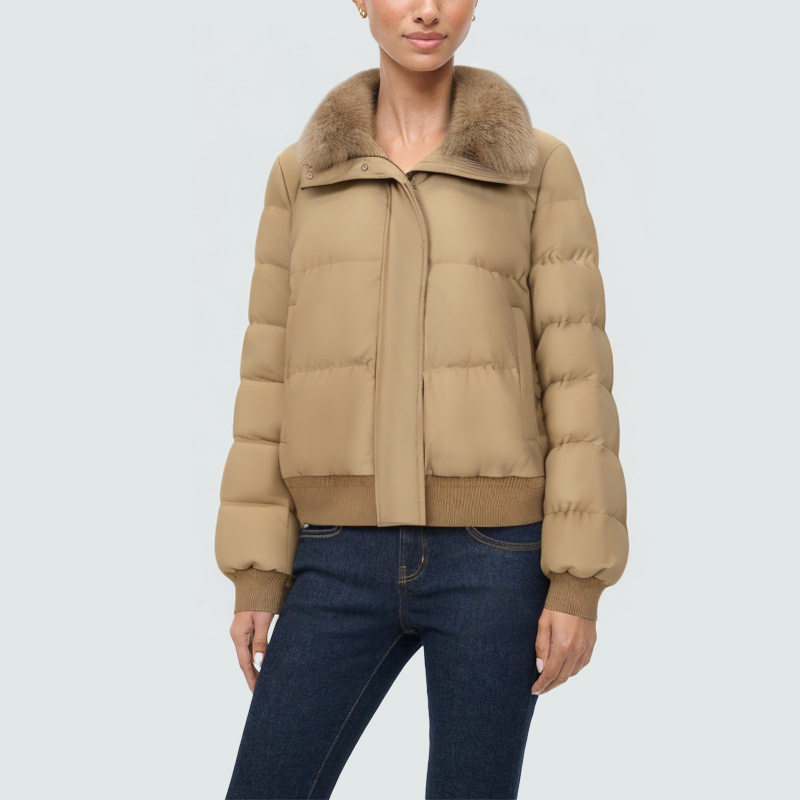 Fashionable fur collar warm women's down jacket