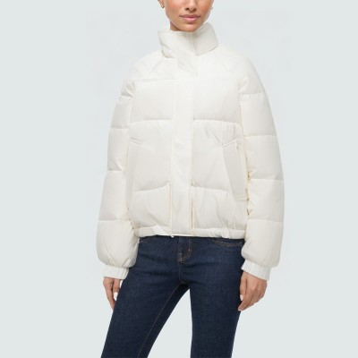Fashionable white warm women's down jacket