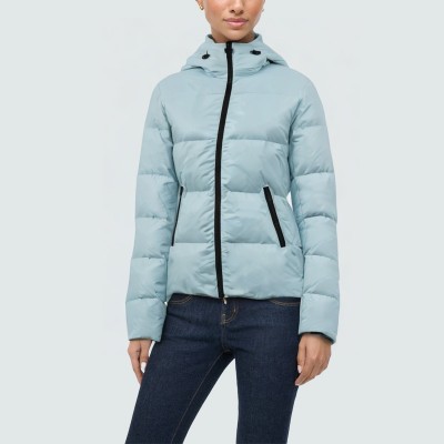 Simple fluffy warm women's down jacket