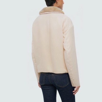 Simple fur collar short women's down jacket