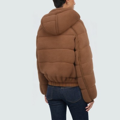 Luxury plush short women's down jacket