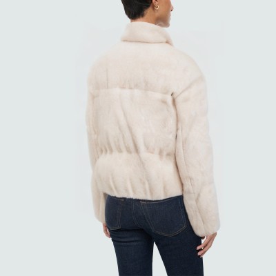 Cashmere turtleneck warm women's down jacket