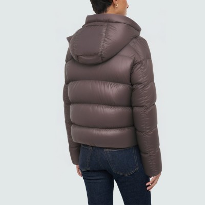 Brown windproof and warm women's down jacket