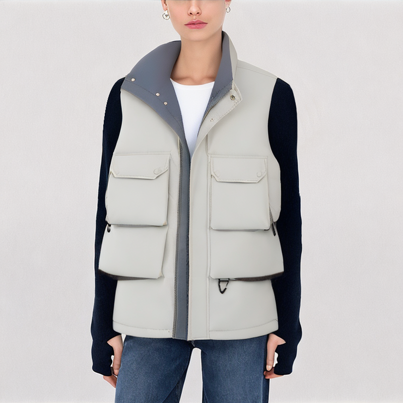 Color Blocked Down Vest