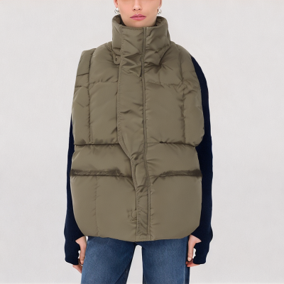 Retro Solid Color Down Vest