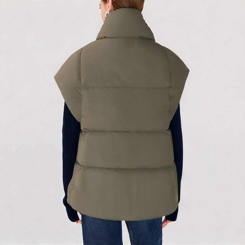 Retro Solid Color Down Vest Retro Solid Color Down Vest