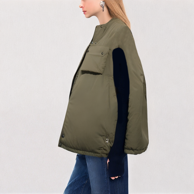 Crew Neck Thick Down Vest