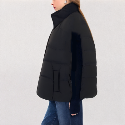 Black Stand up Collar Down Vest