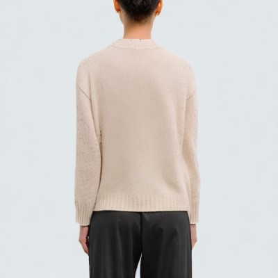 Polka dot loose-fitting women's knitted cardigan