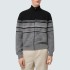 Loose-fitting zip-up men's knit cardigan