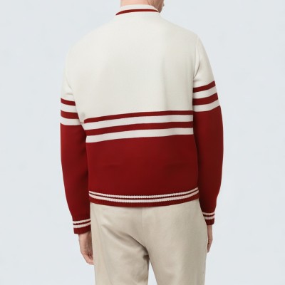 V-neck loose-fitting men's knitted cardigan