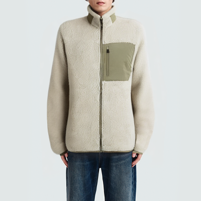 Men's stand collar wool warm parka