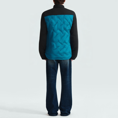 Fluffy colorblock warm thickened men's parka