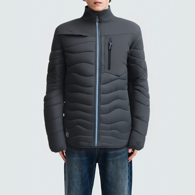 Irregular quilted thickened men's parka