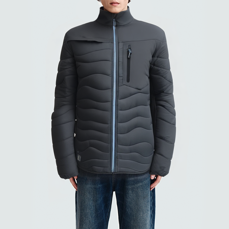 Irregular quilted thickened men's parka