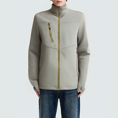 Men's windproof zip-up softshell parka