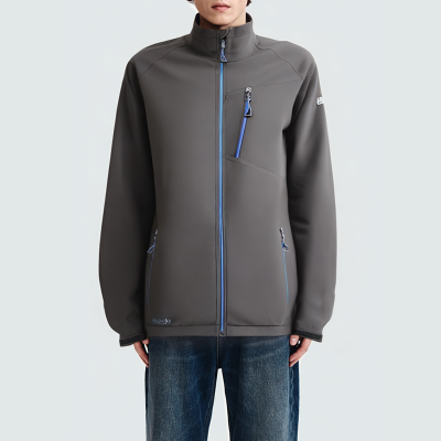 Men's windproof stand collar soft shell parka