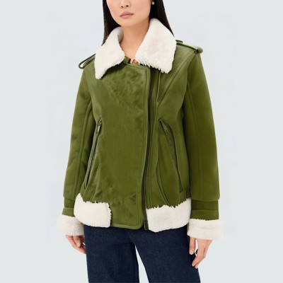 Autumn and winter comfortable warm women's leather jacket