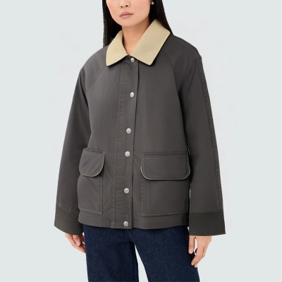 Versatile contrast lapel women's jacket