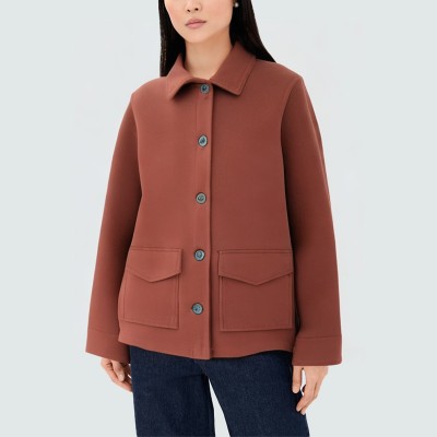 Simple solid color lapel women's jacket