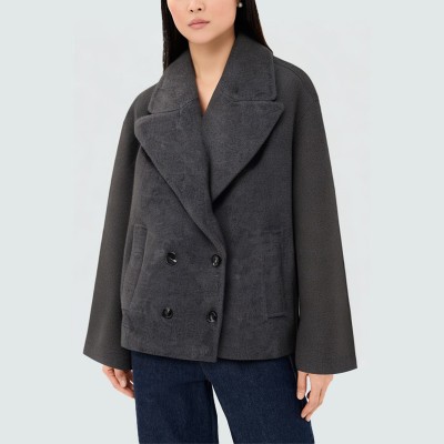 Casual lapel double breasted women's jacket