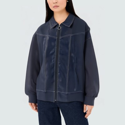 Autumn and winter blue loose women's jacket