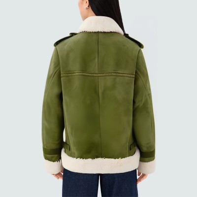 Autumn and winter comfortable warm women's leather jacket