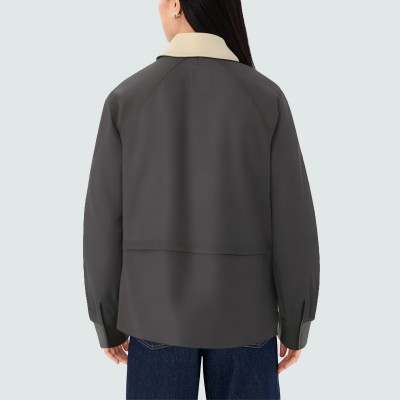 Versatile contrast lapel women's jacket