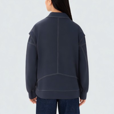 Autumn and winter blue loose women's jacket