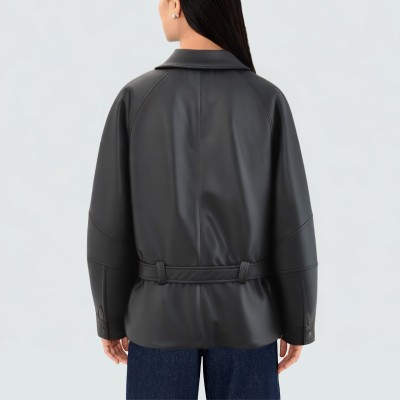 Classic smooth leather women's jacket