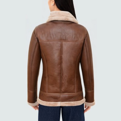 High-quality and comfortable zip-up women's leather jacket
