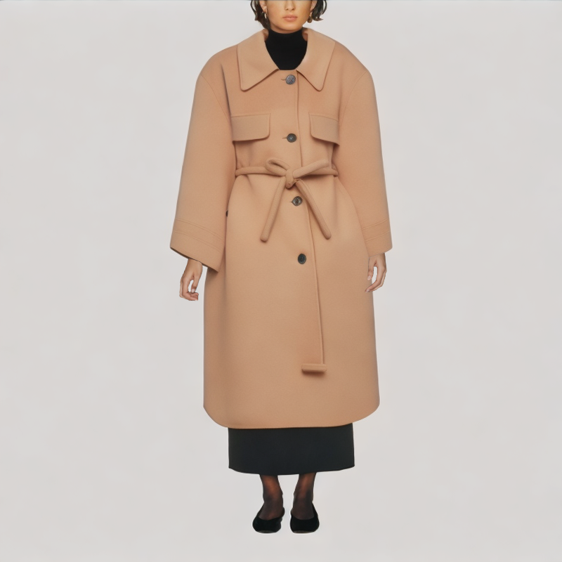 Windproof belted short coat