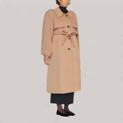 Windproof belted short coat