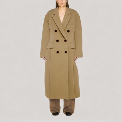 Loose Tie-Waist Wool Coat