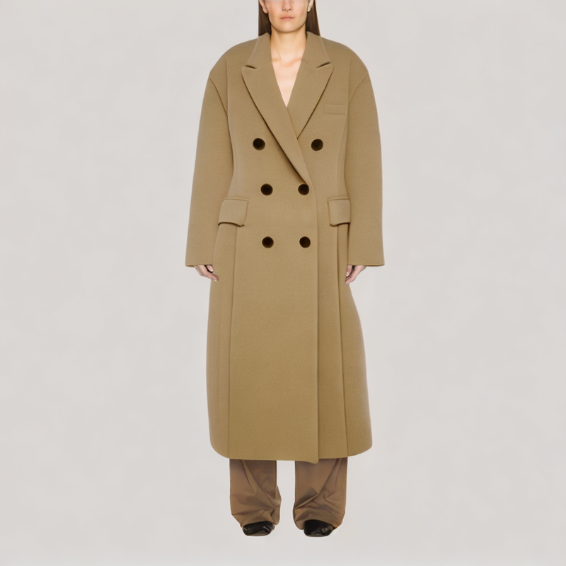 Loose Tie-Waist Wool Coat