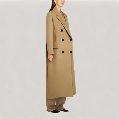 Loose Tie-Waist Wool Coat