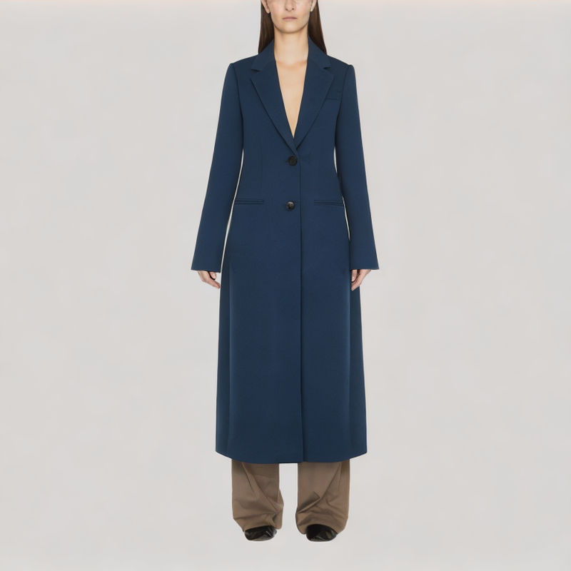 Single-Breasted Wool Coat