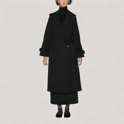 Black cashmere coat