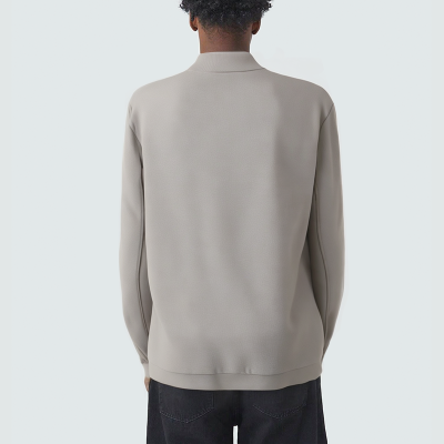 Gray stand collar zipper men's casual jacket