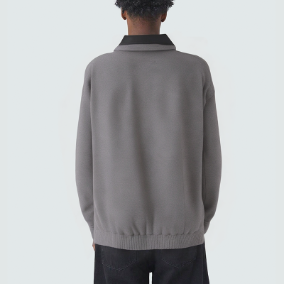 Double layer contrast lapel men's casual jacket