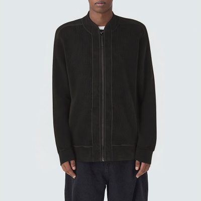 Black stand collar warm men's casual jacket