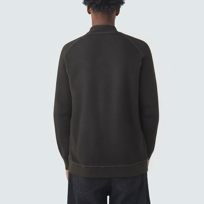 Black stand collar warm men's casual jacket