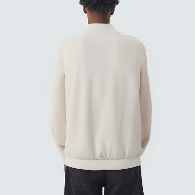 Solid color stand collar loose men's casual jacket